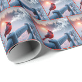 レッド（鳥）ショウジョウコウカンチョウチューンを歌霜の降りたう ラッピングペーパー (ロールコーナー)