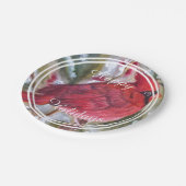 レッド(鳥)ショウジョウコウカンチョウハッピーホリデーパーティー ペーパープレート (アングル)