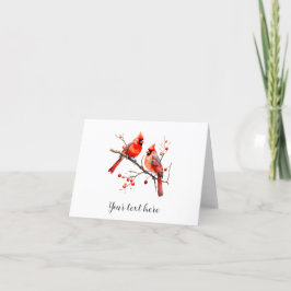 レッド（鳥）ショウジョウコウカンチョウバーズオンホリーツリーブランチ シーズンカード