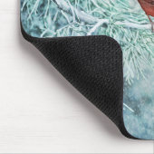 レッド（鳥）ショウジョウコウカンチョウバードウィンターアートマウスパッド マウスパッド (コーナー)