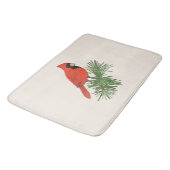 レッド（鳥）ショウジョウコウカンチョウバードオンパインツリー バスマット (アングル)