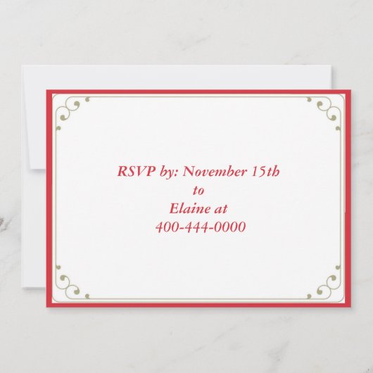 レッド（鳥）ショウジョウコウカンチョウバードクリスマスガラパーティの招待状 招待状 (裏面)