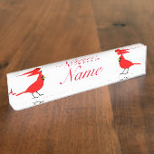 レッド（鳥）ショウジョウコウカンチョウバードサンダーコーブ デスクネームプレート (側面)