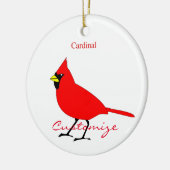 レッド(鳥)ショウジョウコウカンチョウバードサンダー_コーブ セラミックオーナメント (左)