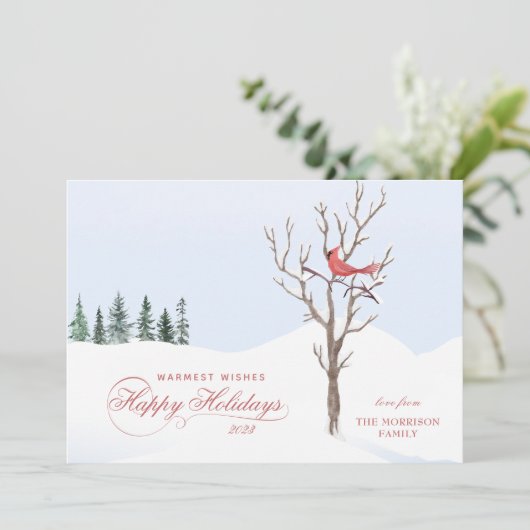 レッド(鳥)ショウジョウコウカンチョウバードハッピーホリデイズ シーズンカード (スタンド正面)