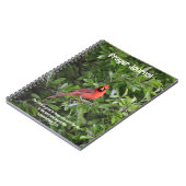 レッド（鳥）ショウジョウコウカンチョウバードバイブル祈りの言葉ジャーナル ノートブック (左側)