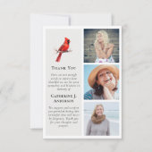 レッド(鳥)ショウジョウコウカンチョウバード3フォト悔やみや弔慰葬儀 サンキューカード (正面)