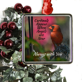 レッド（鳥）ショウジョウコウカンチョウパーソナライズされたメモリアルメタルオーナメント メタルオーナメント