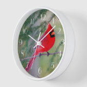 レッド(鳥)ショウジョウコウカンチョウパーチ 壁時計 (傾斜)