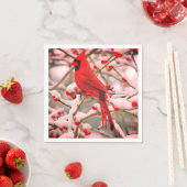 レッド（鳥）ショウジョウコウカンチョウパーティーナプキンス スタンダードカクテルナプキン (インサイチュ)