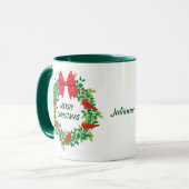 レッド(鳥)ショウジョウコウカンチョウホリデイリース パーソナライズされた マグカップ (正面左)