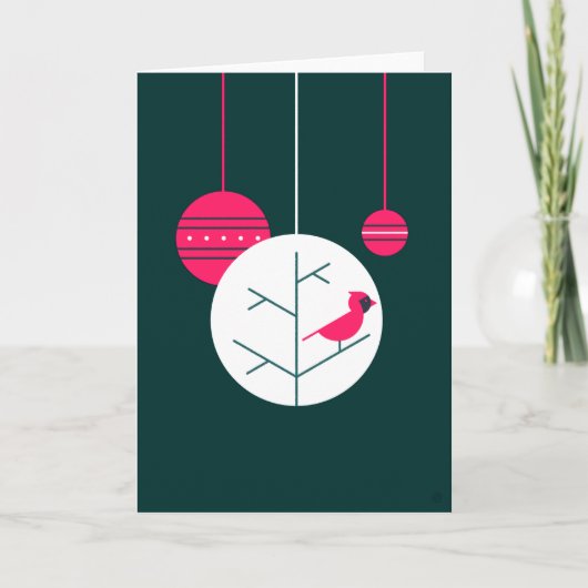 レッド（鳥）ショウジョウコウカンチョウホリデーカード カード (正面)