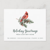 レッド(鳥)ショウジョウコウカンチョウホリデーグリーティングスfromニューホーム 案内ポストカード (正面)