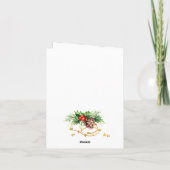 レッド(鳥)ショウジョウコウカンチョウホリーベリークリスマスグリーティング シーズンカード (裏面)