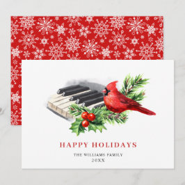 レッド（鳥）ショウジョウコウカンチョウホリーベリークリスマスグリーティング シーズンカード