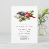 レッド（鳥）ショウジョウコウカンチョウホリーベリークリスマスホリデーパーティー 招待状 (スタンド正面)