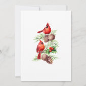 レッド（鳥）ショウジョウコウカンチョウホリーベリーバーチャルクリスマスパーティー 招待状 (裏面)