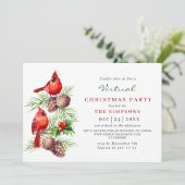 レッド（鳥）ショウジョウコウカンチョウホリーベリーバーチャルクリスマスパーティー 招待状 (スタンド正面)