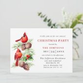 レッド（鳥）ショウジョウコウカンチョウホリーベリーホリデークリスマスパーティー 招待状 (スタンド正面)