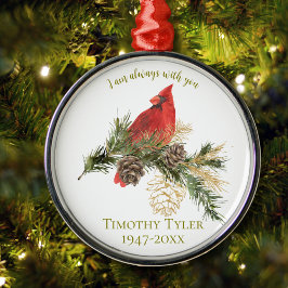 レッド（鳥）ショウジョウコウカンチョウメモリアルクリスマスオーナメント メタルオーナメント