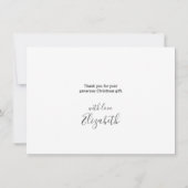 レッド(鳥)ショウジョウコウカンチョウモダンスクリプトラブ&ホリ感謝していデー サンキューカード (裏面)