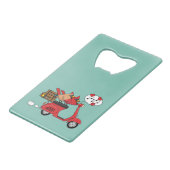 レッド(鳥)ショウジョウコウカンチョウラバーズオンスクーター クレジットカード栓抜き (正面アングル)