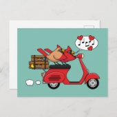 レッド（鳥）ショウジョウコウカンチョウラバーズオンスクーター シーズンポストカード (正面/裏面)