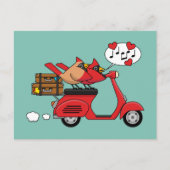 レッド（鳥）ショウジョウコウカンチョウラバーズオンスクーター シーズンポストカード (正面)