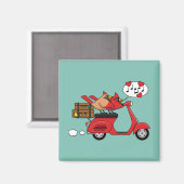 レッド（鳥）ショウジョウコウカンチョウラバーズオンスクーター マグネット (正面/裏面)