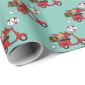 レッド（鳥）ショウジョウコウカンチョウラバーズオンスクーター ラッピングペーパー (ロールコーナー)