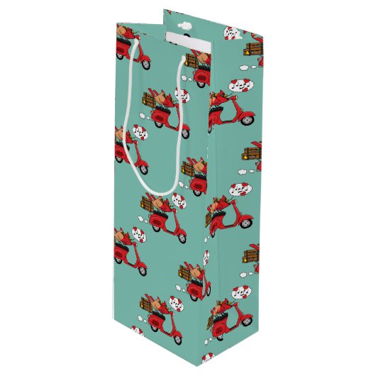 レッド(鳥)ショウジョウコウカンチョウラバーズオンスクーター ワインギフトバッグ (正面アングル)