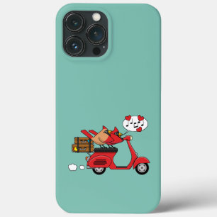 レッド（鳥）ショウジョウコウカンチョウラバーズオンスクーター iPhone 13 PRO MAXケース