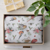 レッド（鳥）ショウジョウコウカンチョウロビンピネコーンウォーターカラークリスマス 薄葉紙 (ギフト)