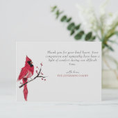 レッド（鳥）ショウジョウコウカンチョウ写真葬儀サンキューカード サンキューカード (スタンド正面)