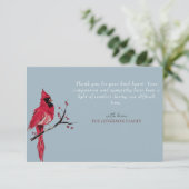 レッド（鳥）ショウジョウコウカンチョウ写真葬儀サンキューカード サンキューカード (スタンド正面)