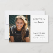 レッド（鳥）ショウジョウコウカンチョウ写真葬儀サンキューカード サンキューカード (裏面)