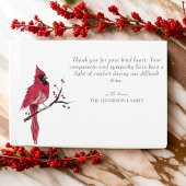 レッド（鳥）ショウジョウコウカンチョウ写真葬式 サンキューカード