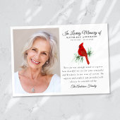 レッド(鳥)ショウジョウコウカンチョウ葬儀記念 サンキューカード