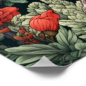 レッド(鳥)ショウジョウコウカンチョウ、ウォールポスター、アートイラストレーション ポスター (角)