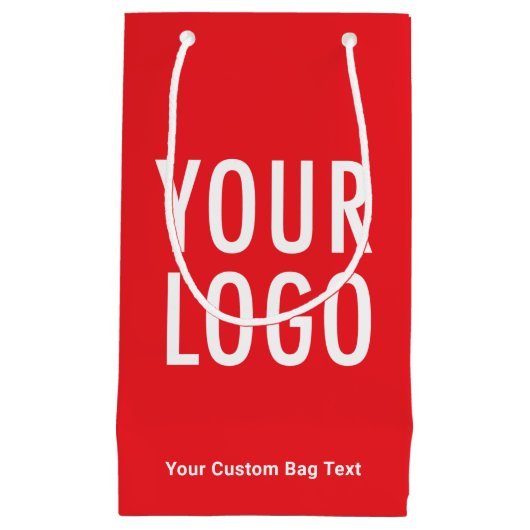 レッド 8.5インチ ギフトバッグ カスタム ビジネス ロゴ 小 (正面)