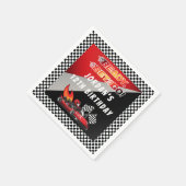 レッド | Black Go Kartレーシング誕生日 スタンダードカクテルナプキン (角)