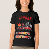 レッド | Black Go Kartレーシング誕生日 トライブレンドTシャツ (正面)