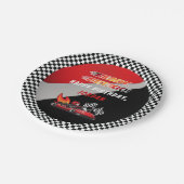 レッド | Black Go Kartレーシング誕生日 ペーパープレート (アングル)