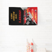 レッド | Black Go Kartレーシング誕生日 横断幕 (インサイチュ)