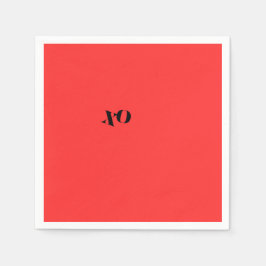 レッド XO ナプキン スタンダードカクテルナプキン