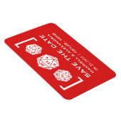 レッドD20サイコロゲーマー日付磁石を保存 マグネット (右側)