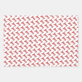 レッドJOYはっきりしたタイポグラフィパタモダンーン ラッピングペーパーシート (正面)