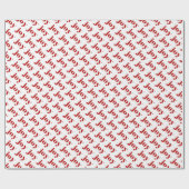 レッドJOYはっきりしたタイポグラフィパタモダンーン ラッピングペーパー (フラット)