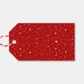 レッドJOYはっきりしたタイポグラフィモダンクリスマス ギフトタグ (裏面横)