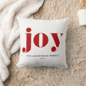 レッドJOYはっきりしたタイポグラフィモダンクリスマス クッション (ブランケット)